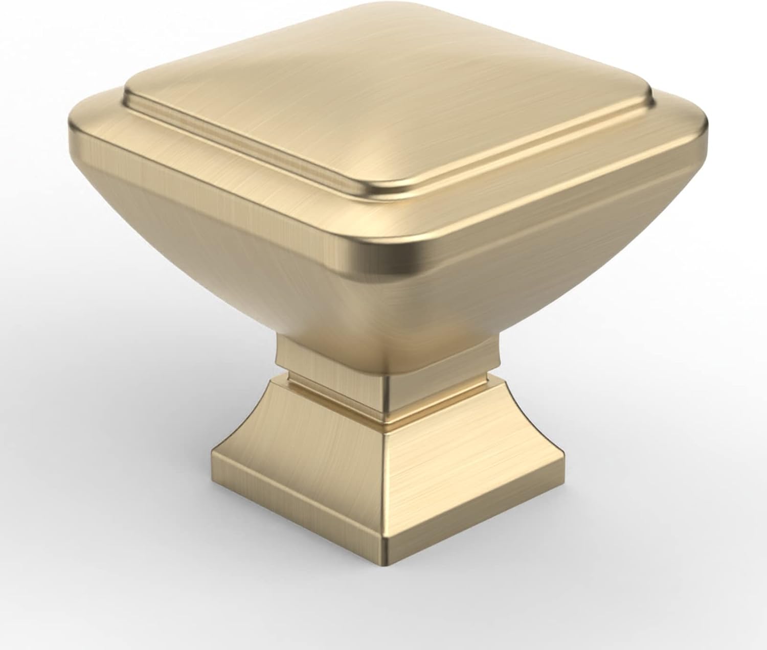 9BUILD 6 Pack 1.2 Inch Brushed Brass Knobs Gold Drawer Knobs