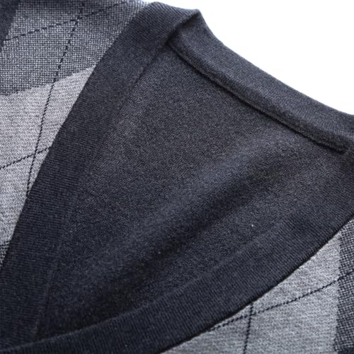 Mens Argyle Button Up Sweater Vest Diamond Knit V Neck Sleeveless Retro Classic Pullover Style Casual Business Vests2