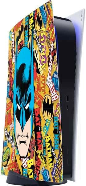 Skinit Decal Gaming Skin Compatible with PS5 Digital Edition Console - Officially Licensed DC Comics Batman Vintage Pose Collage Art Design