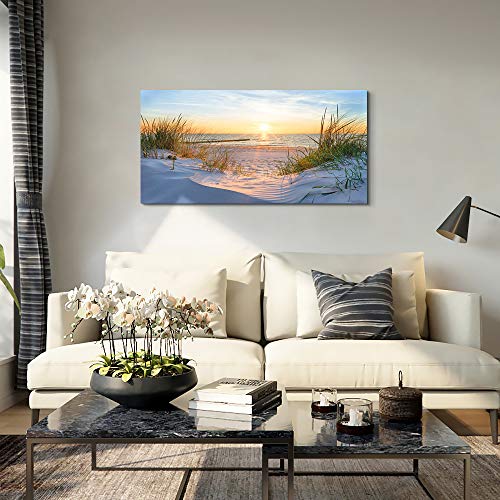 Mhartk66 MH112-50+100 Wall Decorations For Living Room Large Canvas Wall Art For Bedroom Modern Fashion Office Wall Decor Pictures Wall Artwork Blue Sun Beach Grass Ocean Landscape Paintings Canvas Art Prints Home Decor thumb #6