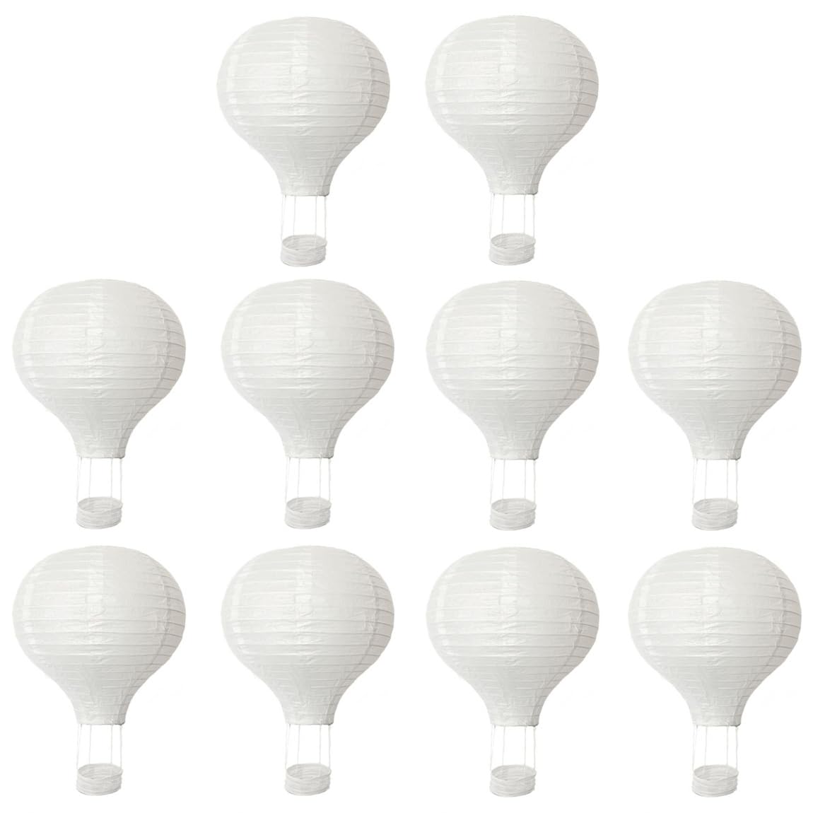 Photo 1 of 10PCS Hanging Hot Air Balloon Paper Lanterns Set Party Decorations 12 inch White Derorative Party Ball for DIY Craft Birthday Wedding Classroom from Ceiling Home Party Anniversary Decor Decorations