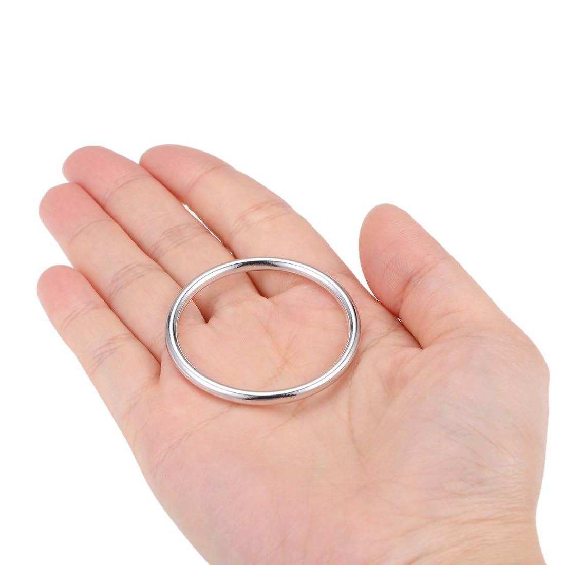 Unifizz Zinc Alloy O Rings 35mm(1.4") ID 3mm Thick Multi-Purpose Welded O Buckles for Bag Straps Belts Macrame Pet Leashes DIY Crafts Silver 10pcs - Image 3