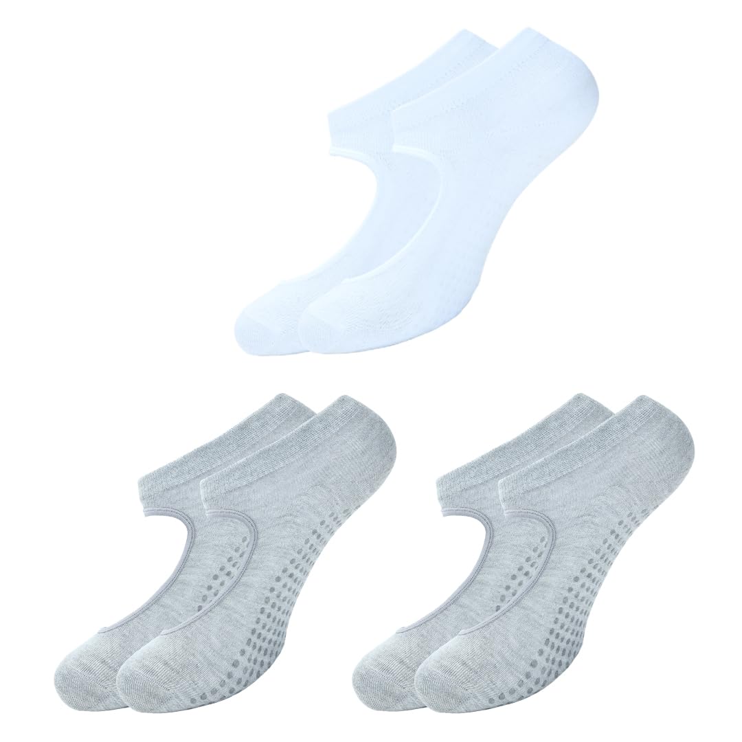 BALENZIA Pilates Grip Socks Women |Pack of 3| Yoga Accesorries Grip Hospital Walk|Ballet Dance Anti Slip Non Skid Sock