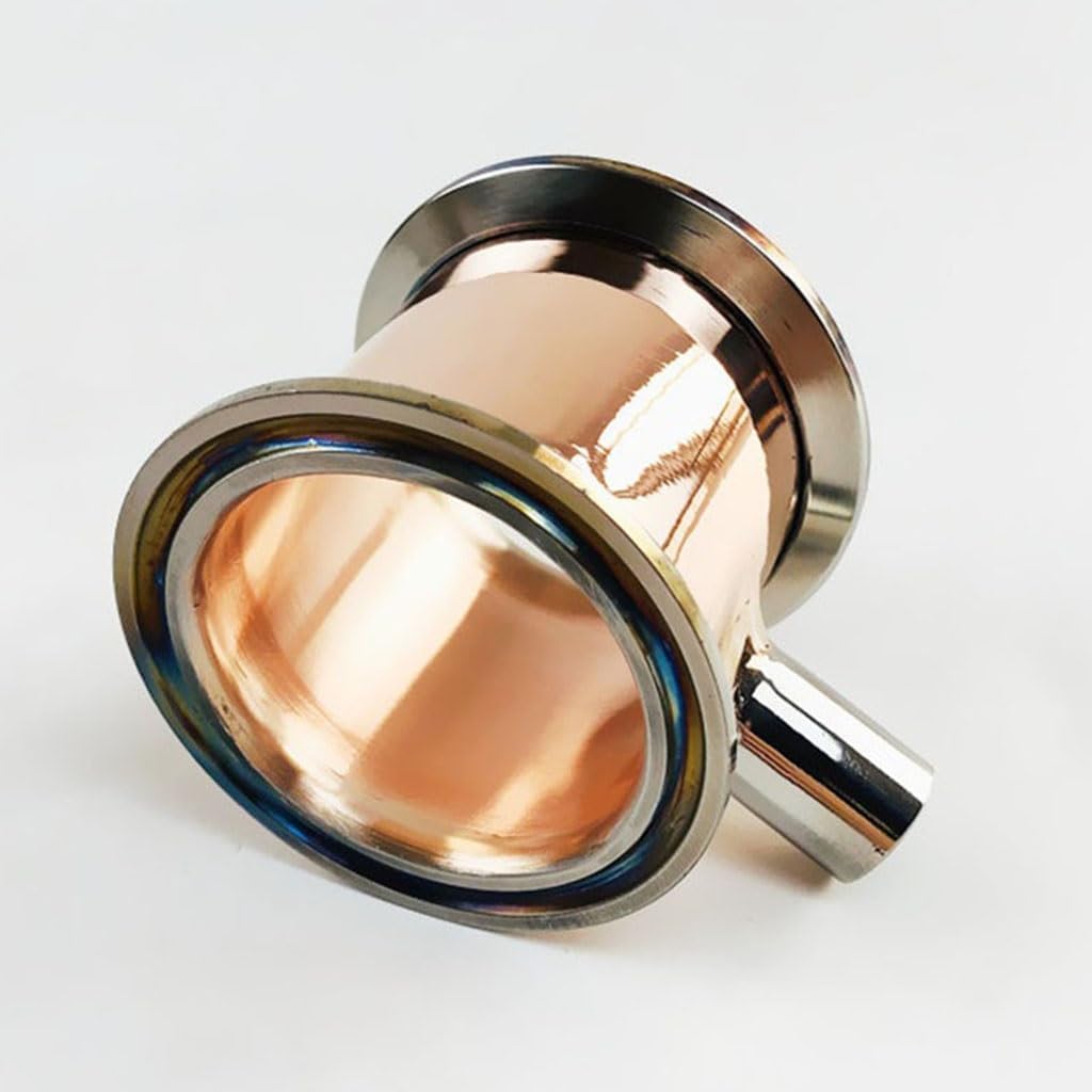 1PCS 2"(51mm) Flange OD 64mm Tri Clamp Copper Tube/Pipe With 1/4" Female Thread Thermometer Connector For Distillation (Color : With Thermometer)