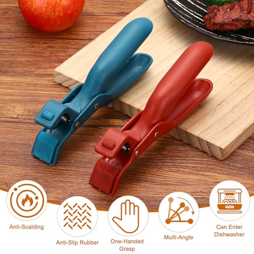 uxcell Hot Plate Grippers, Multi-Function Anti Scald Bowl Holder Clip Silicone Non-slip Hot Bowl Dish Plate Grippers Clips for Cooking with Bowls Pots Pans and Plates, Green, 2Pcs by uxcell - Used condition - Image 3
