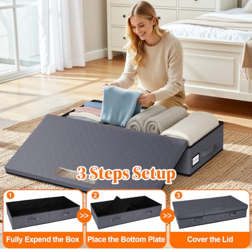 Under Bed Storage Containers with Lids, 2 Pack Foldable Grey $17.24 AC + 43% Off Code 2EG5RP78 - image 7