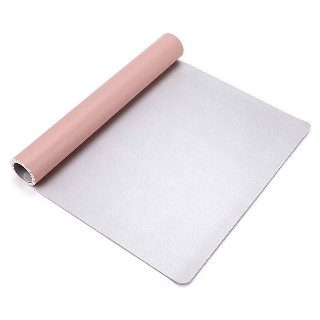 Ruby Lil Rozszerzona osłona na biurko ze skóry PU, podkładka na biurko ze skóry PU, wodoodporna mata na biurko z wygodną powierzchnią do pisania, różowa, 89 x 45 cm