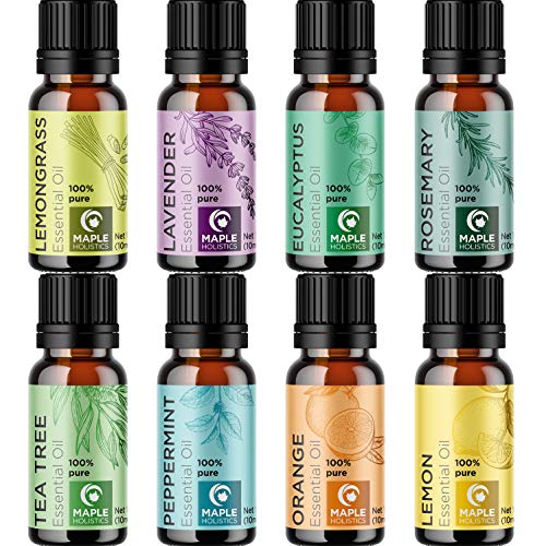 100% Pure Essential Oils Set - Aromatherapy Essential Oils for Diffuser for Home Travel and Natural Essential Oils for Hair Skin and Nails - Oil Diffuser Essential Oils for Humidifies and Self Care