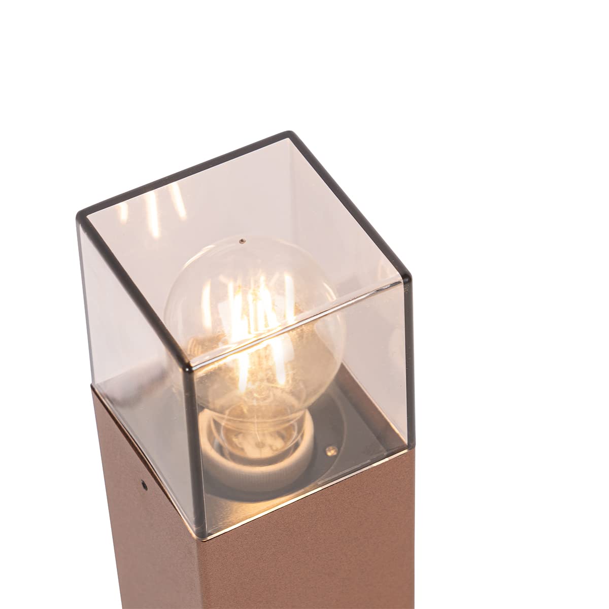 Qazqa Lámpara exterior de pie industrial marrón óxido 50 cm IP44 - Dinamarca Aluminio/Plástico Alargada Adecuado para LED Max. 1 x 15 Watt
