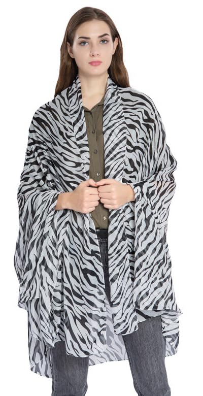 Multi-Usage Lightweight Chiffon Scarfs - Women's Fashion Animal Print Scarf Zebra Stripe Scarves2