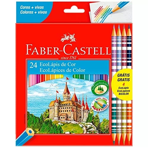Lapis Cor 24 Cores Faber-castell E 4 Lapis Bicolor Lapis Cor 24 Cores Faber-castell E 4 Lapis Bicolor