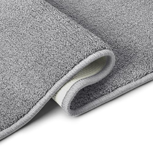 Image of Welspun DRYLON Bath Mats Large Anti Skid HIGH Durability Stain Resistant Easy Care(Solid 50CMX80CM)-Dark Grey