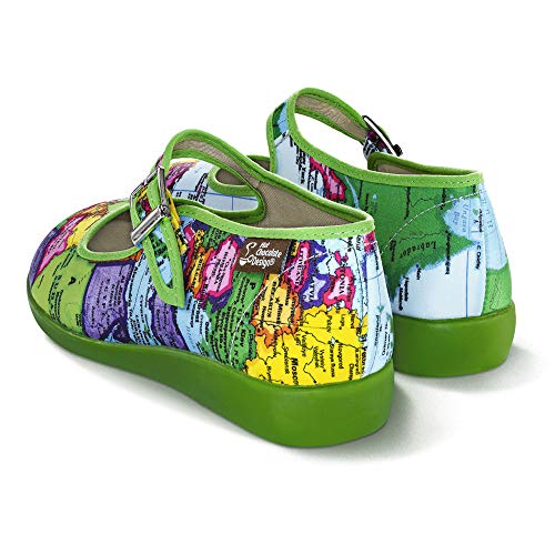 Image of Hot Chocolate Design Whimsical Women's Mary Jane Flats | Adjustable Buckle Strap, Round Closed Toe, Cushioned Insole, Vegan Textile, Lightweight All-Day Wear