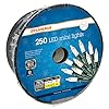 SYLVANIA Christmas Lights, Warm White LED 250 Lt Mini Set, Green Wire, 63.58′ total length, For Indoor and Outdoor use