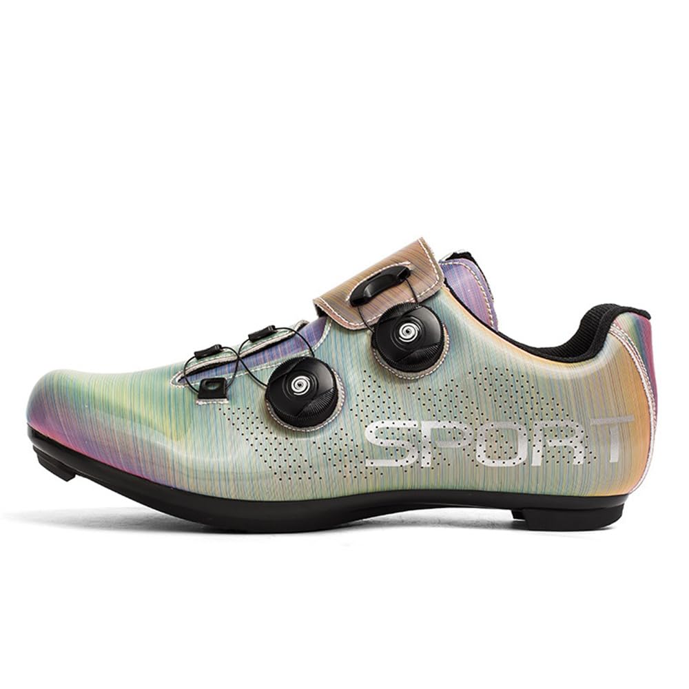 Hixingo Fahrradschuhe Herren Damen Radsportschuhe Rennradschuh Unisex MTB Schuhe Draussen Kompatibel mit Look SPD SPD-SL, Atmungsaktive Sneaker Spin Schnürsenkel Radschuhe