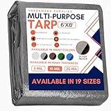 Trademark Supplies Tarp Cover Silver / Black Heavy Duty Thick Material,...