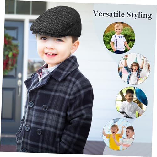 GALPADA Kids Classic Newsboy Cap Toddler Boys Vintage Herringbone Flat Hat Stylish Winter Accessory for Children for Outdoor Activities Multi3