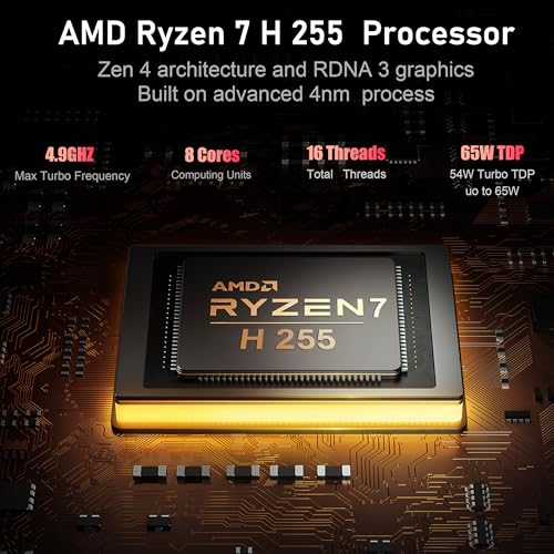 Image of Beelink Mini PC SER9 Pro+ AMD Ryzen 7 H 255 (8C /16T,4.9GHz),32G LPDDR5X 7500MT /s 1TB PCIe4.0 Mini Computers,Radeon 780M Gaming PC,4K 240Hz Triple Display,2.5G LAN /Built-in MIC /Dual Speakers /Al Voice