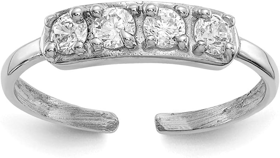 14k White Gold CZ Toe Ring