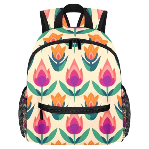 Sac à dos enfant motif tulipe idéal pour la rentrée en maternelle et les sorties