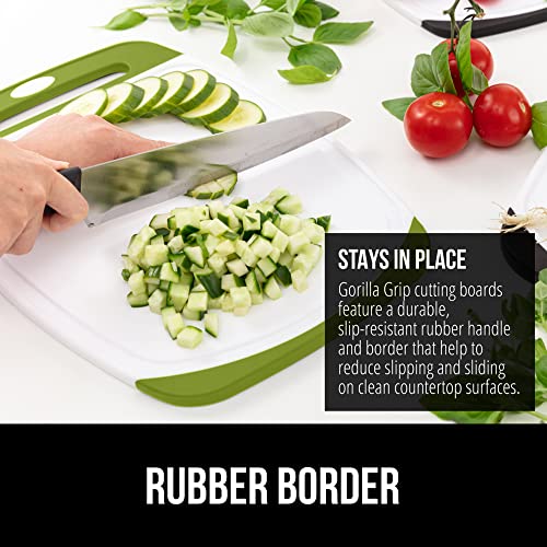 image for GORILLA GRIP 100% BPA-Free Reversible Kitchen Cutting Board Set of 3, 