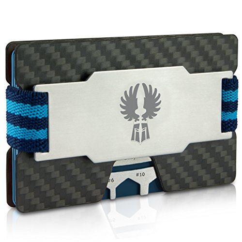 KNIGGE Kartenetui Herren mit Münzfach und Geldklammer in 7 Farben - RFID/NFC Schutz  Slim Wallet aus Gleit- Carbon gegen Kartenabrieb  Edle Kreditkarten Etuis - Mini Geldbörse