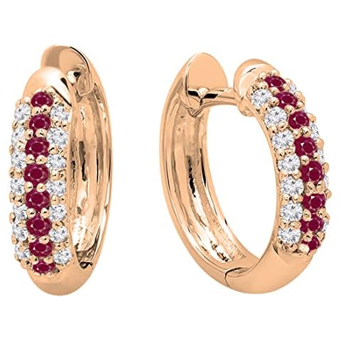 Dazzlingrock Ruby & Diamond Hoop Earrings DR1120 Cover