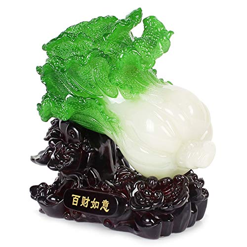 dandanshop Ruyi Statue Home Decoration Attract Wealth and Good Luck Jade Cabbage Decoration Home Decoration Crafts Living Room Decoration Housewarming Opening Gift Feng Shui Decoration (Size : Small)