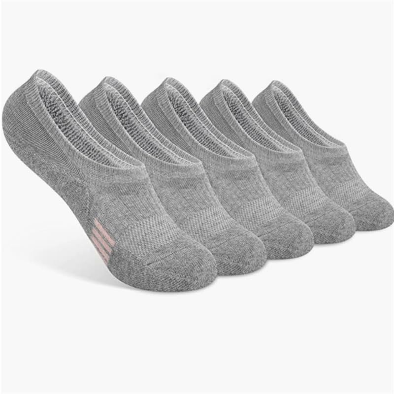 No Show Socks for Men Invisible Thin Low Cut Ankle Socks Athletic Combed Cotton with Anti Slip 5 Pairs