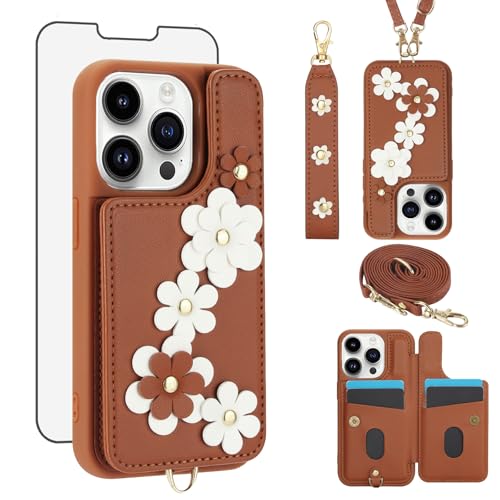 Protection écran iPhone 14 Pro antichoc avec étui portefeuille pour éviter les chutes d'écran