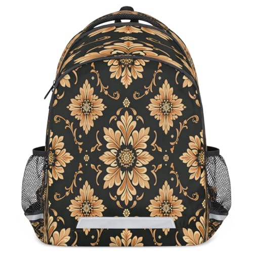 Vintage Floral Graphics Backpack with Chest Strap Reflective Lightweight Travel Hiking Backpack for Men Women Waterproof Daypack Back Pack for Commute Camping2