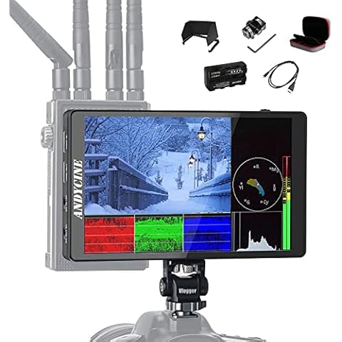 ANDYCINE C7 LITE Kit, 7 Inch Touch Screen DSLR Camera Field Monitor w 3D Lut Waveform VectorScope Histogram 4K 60Hz HDMI Input Output 1920X1200 IPS Panel with F970 External Power&Install Kit Cover