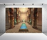 BELECO 10x6.5ft Fabric Egypt Backdrop Egyptian Temple Ancient Temple to The Egyptian God Anubis Tomb Photography Background Wallpaper Egyptian Party Decorations Birthday Photoshoot Photo Props L-0013