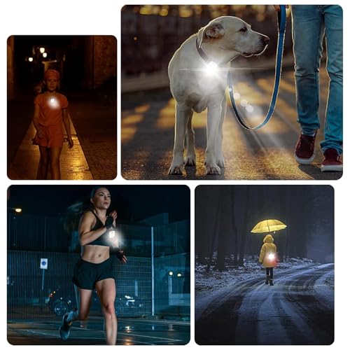 2 Stück LED Clip Lampe Outdoor, LED Stirnlampe mit 3 Lichtmodi USB Wiederaufladbar Nacht LED Lauflichter Klein Taschenlampe Sicherheitslicht für Wandern Camping Laufen Jogger Rucksack Angeln Kletter