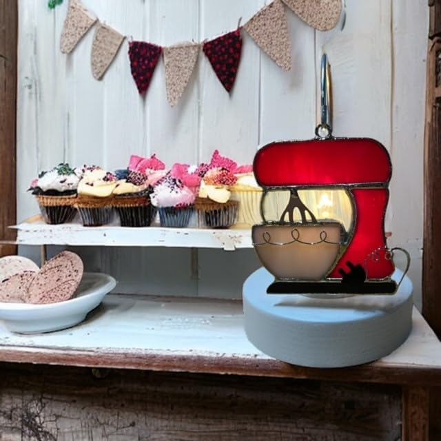 Glass Cover: Red Kitchen Mixer