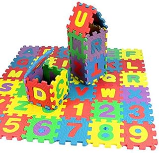 Hesrisy 36pcs Number Alphabet Foam Puzzle Child Alphabet Puzzle Foam Maths Colorful Play Mat for Family Women Children Kids Foam Educational Toy Gift, Multicolor, One Size