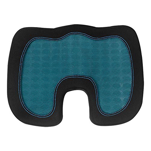 FH Group Universal Fit Memory Foam Seat Cushion for Anywhere - Tailbone Cushion - Coccyx Cushion for Car, Work, and Home Blue