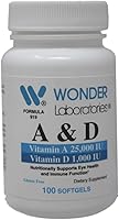 Vista 1 de Wonder Laboratories Vitamina A 25,000 UI de aceite de pescado de hígado de bacalao + vitamina D3 1,000 UI