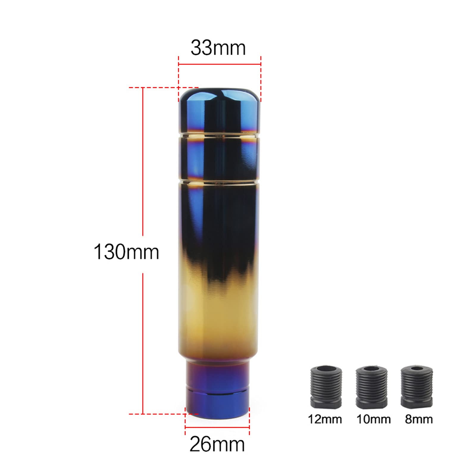 Pomello Del Cambio Universale In Alluminio Blu 13 Cm – Perfetto Per Auto, Camion E Motorsport Con Adattatori Inclusi