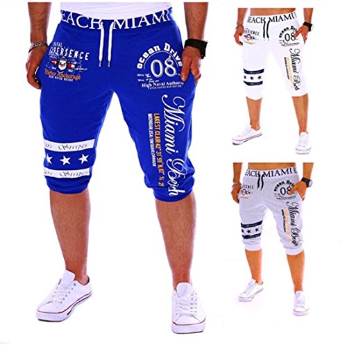 WENJHEN New Men's Pants Casual Drawstring Elastic Waist Fashion Printing Letter Loose Sports2
