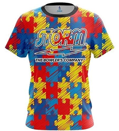 CoolWick Storm Autism Awareness Bowling Jersey (Large)