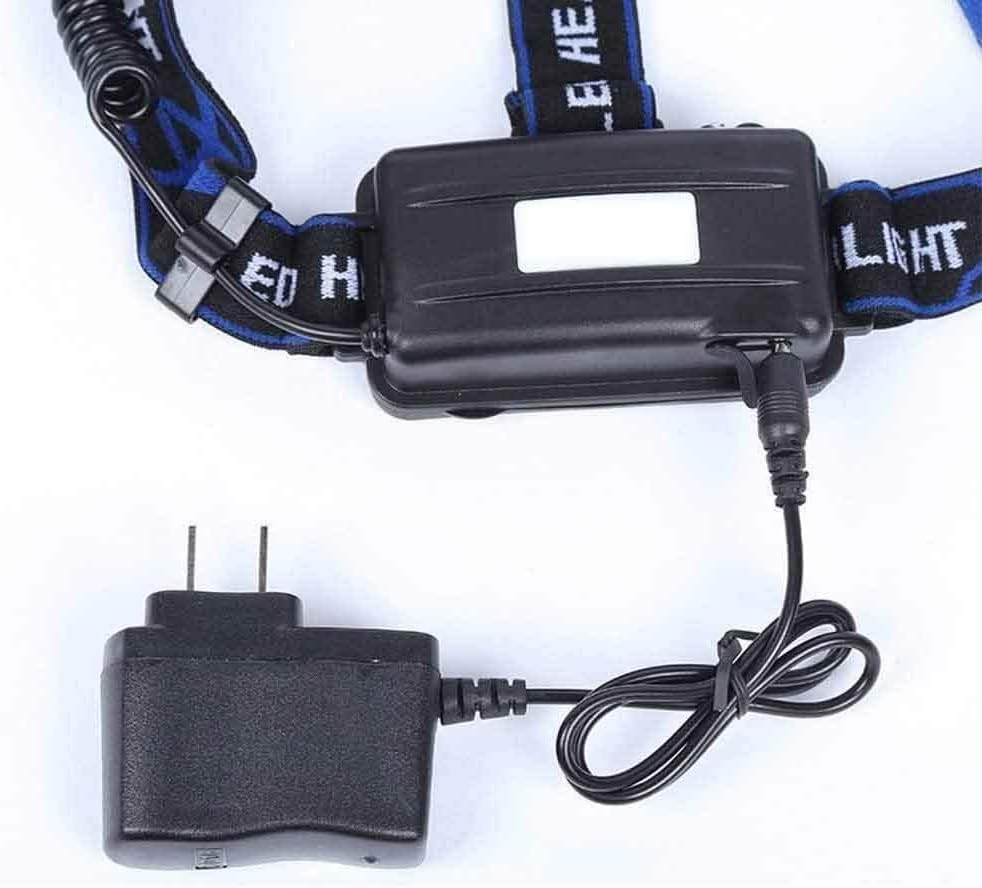Headlamp connected to AC Charger