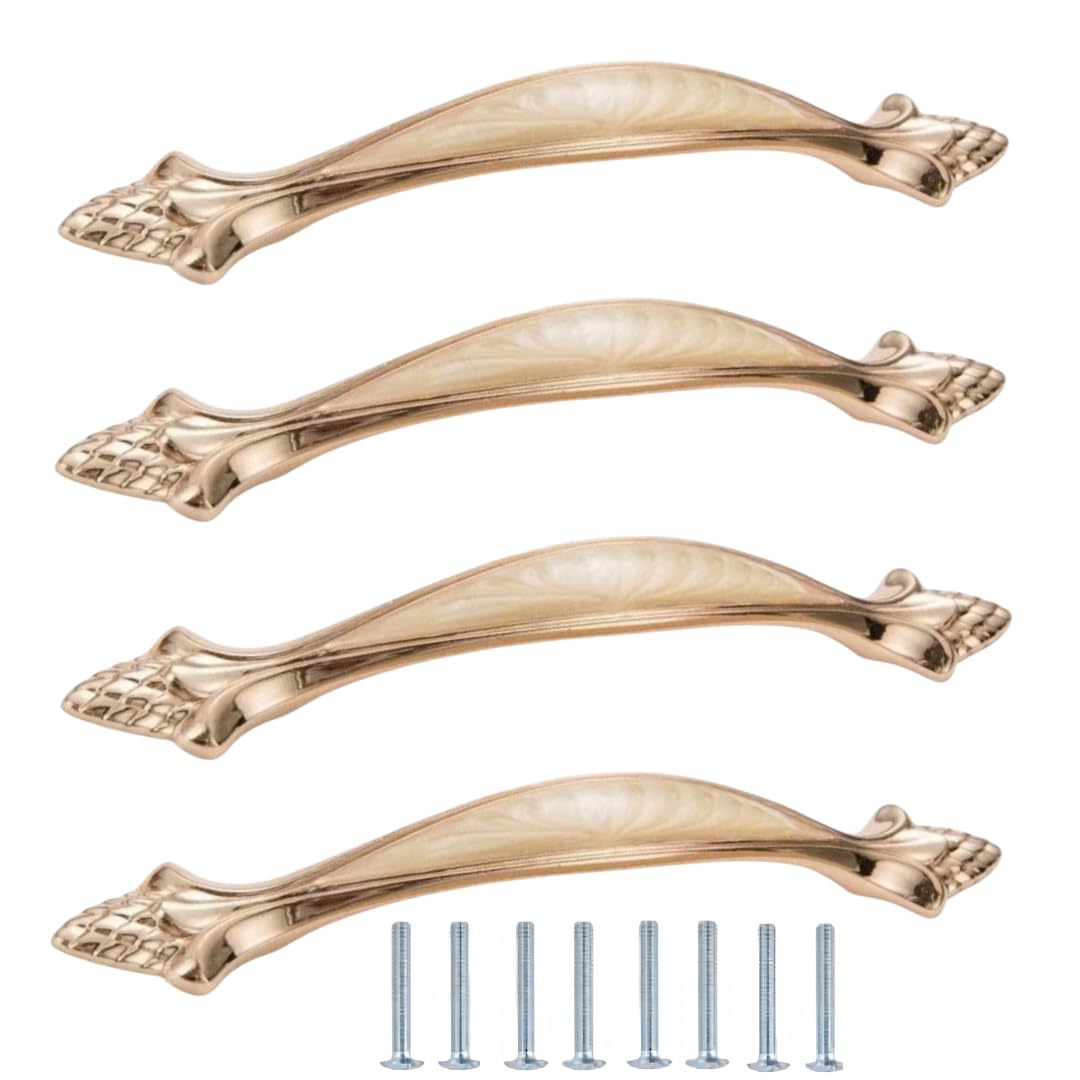 NLQCSXWEP Zinc Alloy Cabinet Bow Handle, Zinc Alloy Aluminum Cabinet Handles 4-Pack Multicolor(932-96mm Yellow Amber Aluminum Alloy)