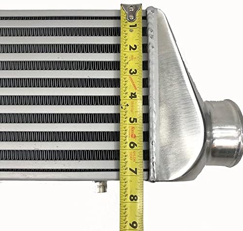 Universal Tube Fin Intercooler 3 inch I/O Core Size 27 inch X7.25 inch X4 inch , Over Size 18.5 inch X7.25 inch X3.5 inch