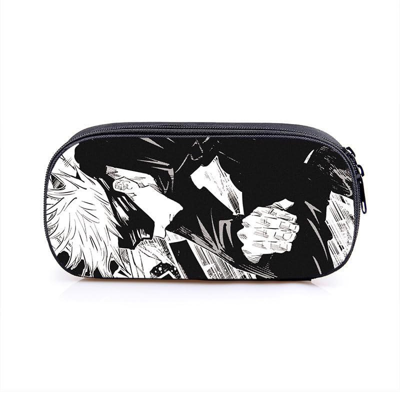 Puruuige Geto Suguru Anime Pencil Case Gojo Satoru Pencil Bag Large Capacity Portable Pen Case Storage Bag for Teenagers School Office Supplies Zip Pencil Box for School Gift