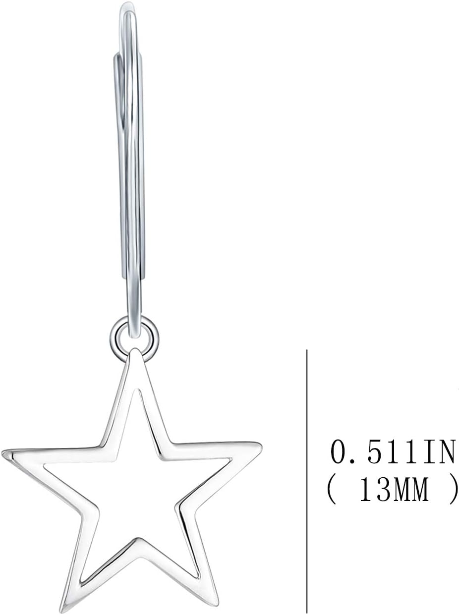 JO WISDOM Women Star Earrings,925 Sterling Silver Leverback Dangle & Drop Earrings,Jewelry for Women(Polar Star) - Image 6