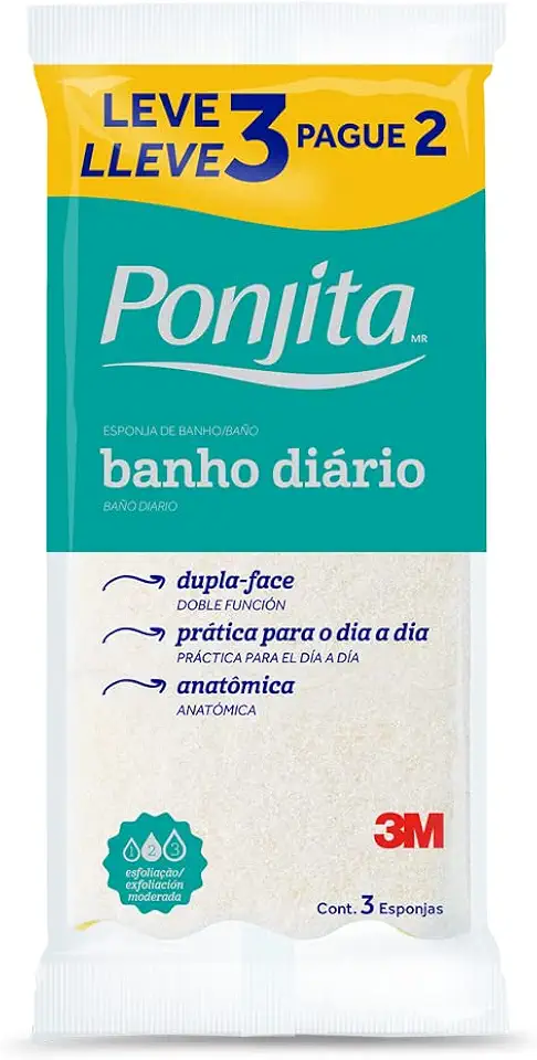 ZKMAGIC Ponjita 3M Esponja Para Banho Amarela Leve 3 E Pague 2