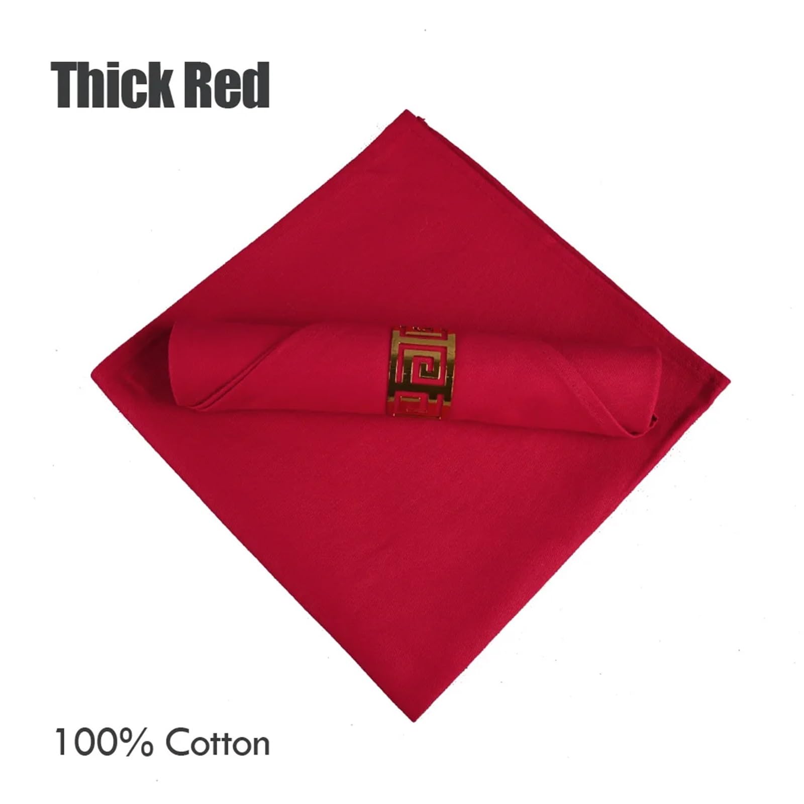 Tovagliolo di Stoffa 10 pezzi rosso bianco cotone 33x33cm Panno pieghevole quadrato for hotel ristorante western tavolo da pranzo tavola da pranzo spessore tovagliolo tessile di casa ( Color : Thick c