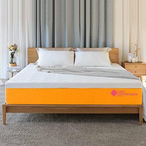 Image of Casa Copenhagen,Dual Memory Foam 6-Inch King Size Mattress 7 Years Warranty - 78x72x6 Inches, Dark Orange