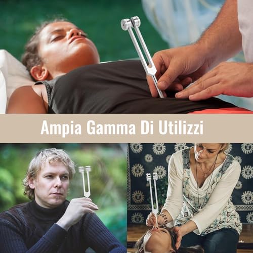 Esshogo Stimmgabel 128 Hz Heilung, Stimmgabel Neurologie, Liefert eine präzise Frequenzantwort, mit einem Silikonhammer und einem Reinigungstuch, verpackt in einer weichen Samttasche